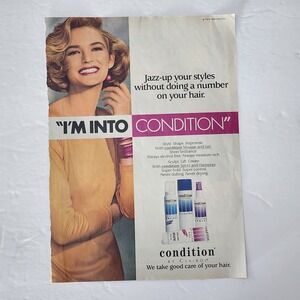 Vintage Print Ad Condition by Clairol hair care blonde model woman clipping 1990